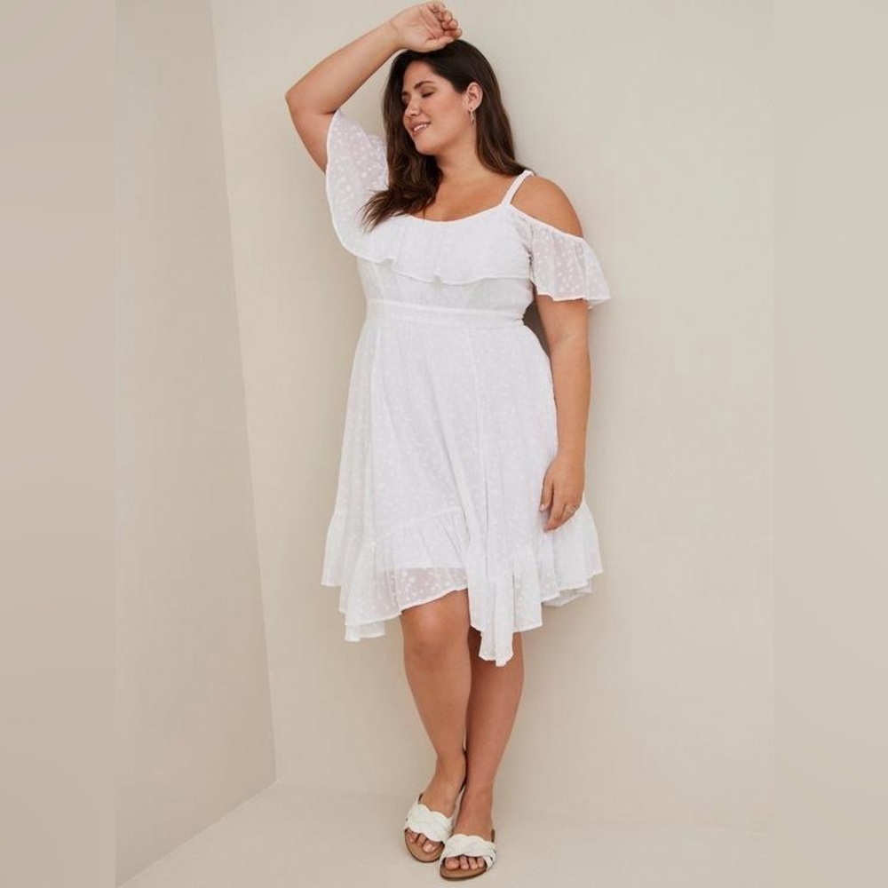 Torrid Clip Dot Chiffon Skater Dress - New! - Size 26 (4)